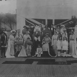 Queen of the Day Miss Semper Monahan with her retinue, 7 August 1916