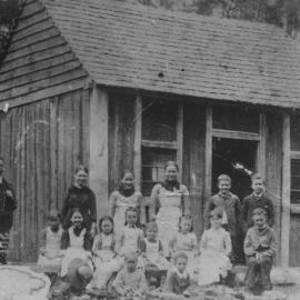 Pupils and teacher at Karangi Public School, late 1880s
