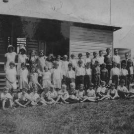 John Sullivan and pupils at Boambee Public School, 1934 