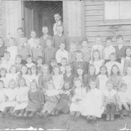 Pupils and teacher at Bonville Public School, c. 1890s