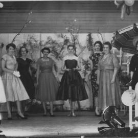 Women in a fashion parade, 1950s