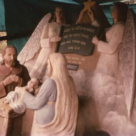 Sand sculpture of a nativity scene at Sawtell Recreation Reserve, 1962 