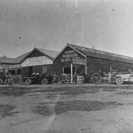 E. W. Smith Engineering works motor garage and Harry Robinson's Blacksmith workshop in Edinburgh Street, c. 1920 