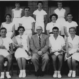Coffs Harbour High School tennis team with coach George England, 1955