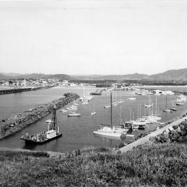 View from Muttonbird Island looking towards the marina and jetty, 1980