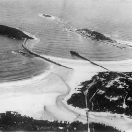 Aerial view of the Jetty and mouth of Coffs Creek, c. 1925