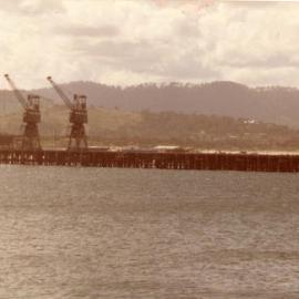 Stothert and Pitt cranes on Coffs Harbour Jetty, March 1984 
