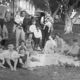 Lowery and Malouf families picnicking at Bonville Reserve, c.1927
