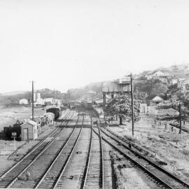 "Old Misery" waits at the Railway Station, 1950