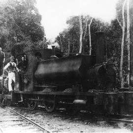 Alex Mackay and co-workers on the Coffs Harbour Timber Co. locomotive, 1912-1916