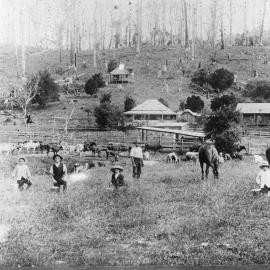 Samuel Matten and his children on the family farm, 1912 