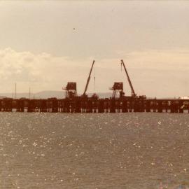 Dismantling of the Stothert and Pitt cranes on the Jetty, 13 April 1984 