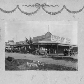 Cars ready to leave for Bray's first Annual Picnic, 1915 