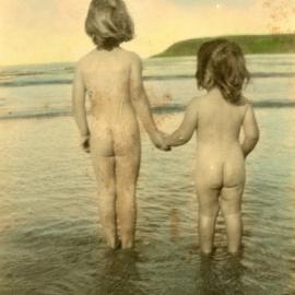 Norma and Mercedes Tulk at Park Beach, 1932 