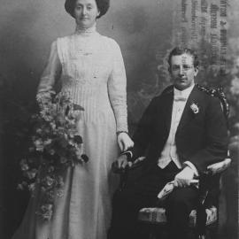 Wedding portrait of George Burling and Edith Ferrett, September 1910