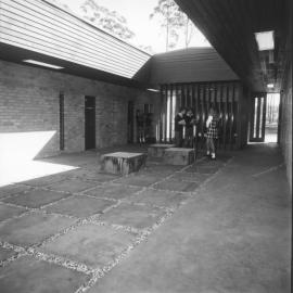 Students standing in a courtyard at Orara High School, 1972