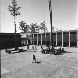 Students in the courtyard at Orara High School, 1972 