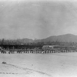 B.A.T. tramway and railway bridges over Coffs Creek, c.1923