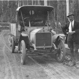 George Edward Dahl and truck, c.1915