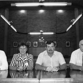 Councillors and staff in the Council Chamber, 1991 
