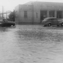Flooded streets surround the Post Office, Coffs Harbour, June 1951 