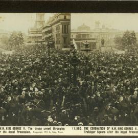 The crowd in Trafalgar Square at the coronation of George V, 22 June 1911