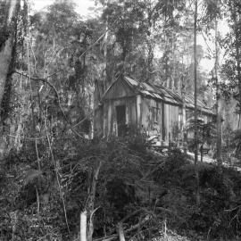 A couple pose in front of a business at the Beacon Mine, c.1898