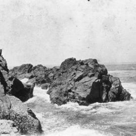 Rocky outcrop at the beach, c.1912