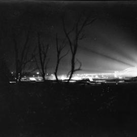Sydney Harbour Bridge at night, c.1932