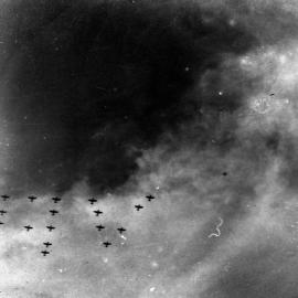An airborne fighter squadron in formation, 1945
