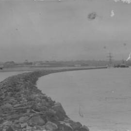 View of Bellingen Heads and breakwater, c.1908