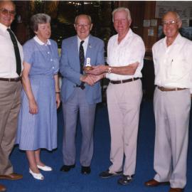 A presentation to commemorate the first traffic lights in Coffs Harbour, c.1993 