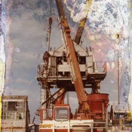 Removal of jetty cranes by Lindsay Bros, 11 April 1984 