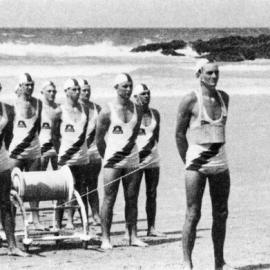 Coffs Harbour Surf Lifesaving Club march past team, 1940