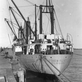 The Matthew Flinders I moored at the Jetty, 1956