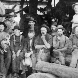 Mill workers at Allen Taylor's Timber Mill, c. 1940