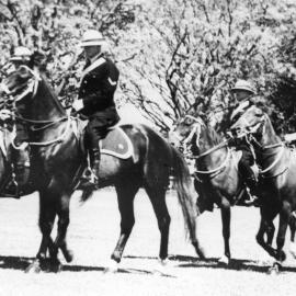 The police mounted escort for Governor Lord Northcott, October 1947