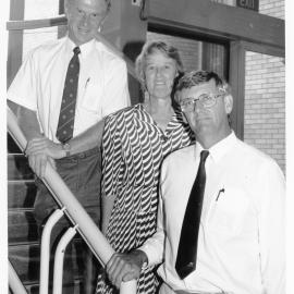 Standing on the internal staircase of the Council Administration building, 6 February 1992 
