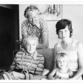 Lady Watt with Marnie Yeates, Rosalind Epps and Jacqueline Epps, May 1978