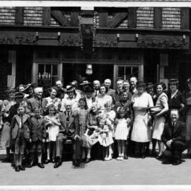 Patrick Singer Fowler and Barbara Fowler celebrating their Golden Wedding Anniversary with family, 4 December 1946 