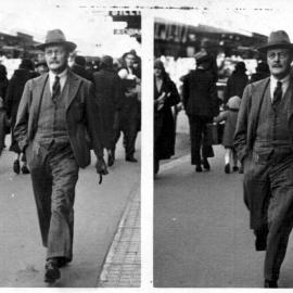 Patrick Singer Fowler in a Sydney street scene, 1930s