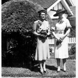 Betty Fowler with her bridesmaid sister-in-law Jimmy Fowler, 1938
