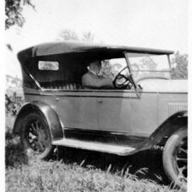 Forrest Fowler with vehicle, c.1930s 
