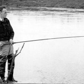 Alexander Nicol fly fishing, 1940s 