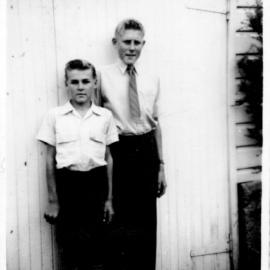 Hugh and Robert Nicol at Solitary Street, early 1950s 