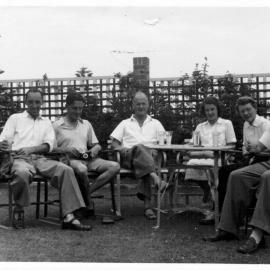 At the Urunga Hotel beer garden, 1950
