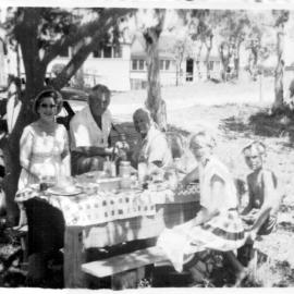 The Holloway and Nicol families on a Christmas Day Picnic, 1950s