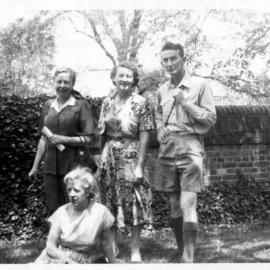 Mollie and Bert Clarke with friends, early 1950s