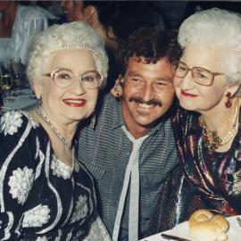 Adelie and Toni at the Aanuka Resort Grand Ball with photographer Bruce Thomas, 1992
