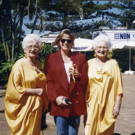 Adelie and Toni at Nautilus Beach Resort with journalist Liz Hayes